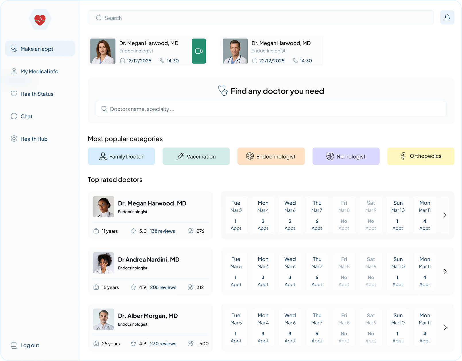 Home Appointments Screen